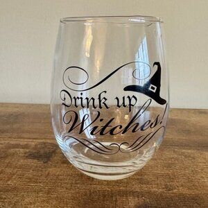 Perfectinsoy Drink Up Witches Stemless Wine Glass Halloween 15-18 oz